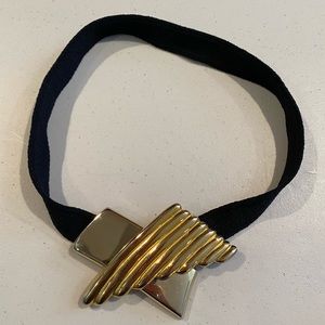 St. John knit belt with gold buckle